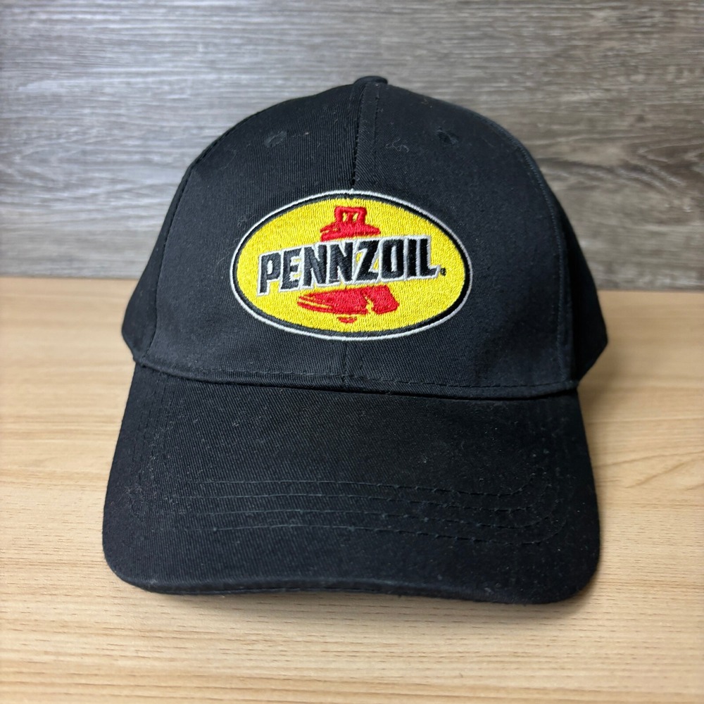 Pennzoil Hat Cap Strap Back Black One Size Adjustable Mens